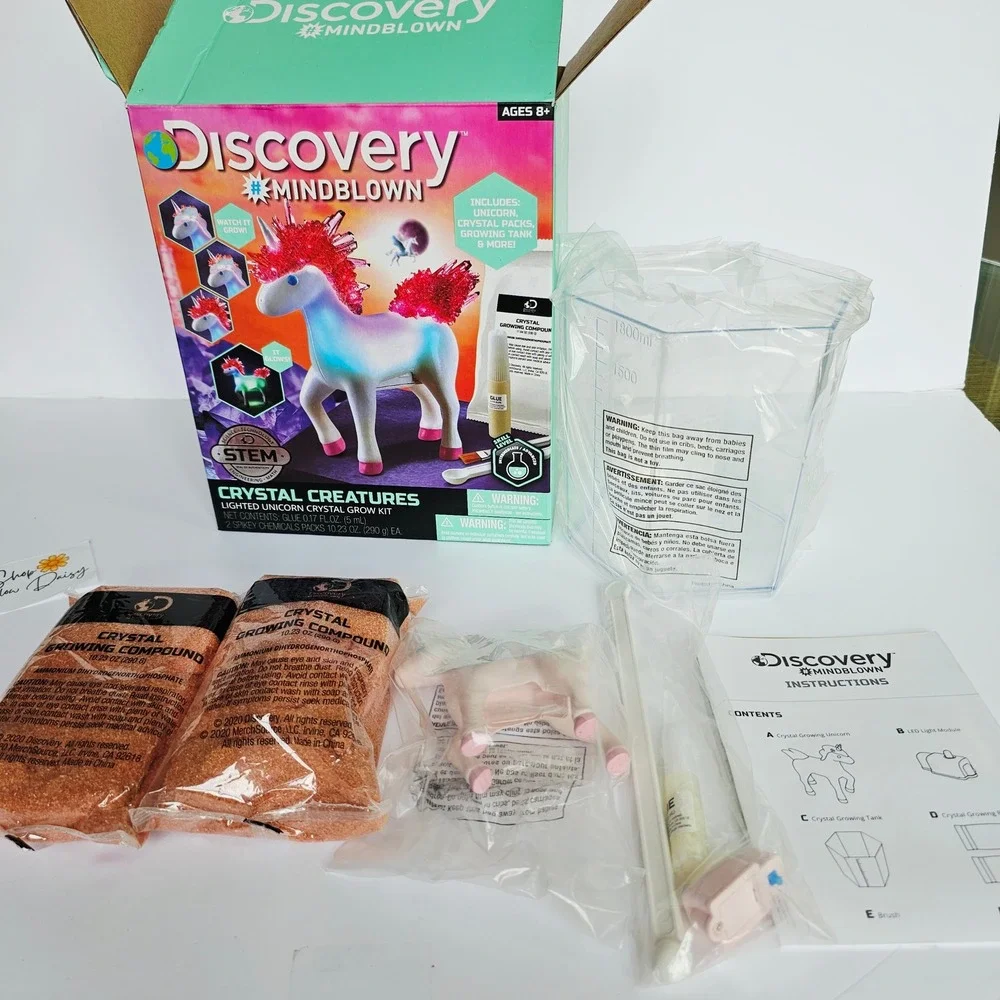 Discovery Mindblown Lighted Unicorn‎ Crystal Creatures Set Grow Stem -  1395